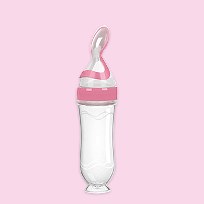 Elevate Your Baby's Feeding Experience with Our Silicone Squeeze Feeding Spoon & Bottle
